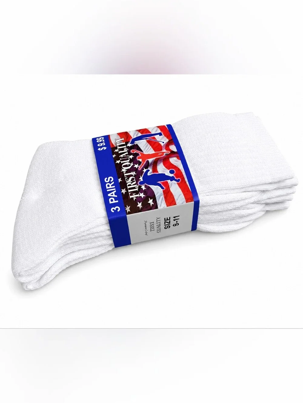 12 Pairs Men's Cotton Crew Everyday Plain Solid White Socks Size 9-11
